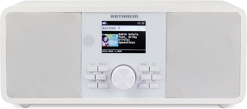 KATHREIN DAB+ link S12 – DAB+/Internetradio (Stereo, 2 × 15 Watt, Bluetooth Audio Streaming & Sendefunktion, Streamingdienste wie Deezer, Tidal etc., USB-Aufnahme, App-Steuerung) – Weiß