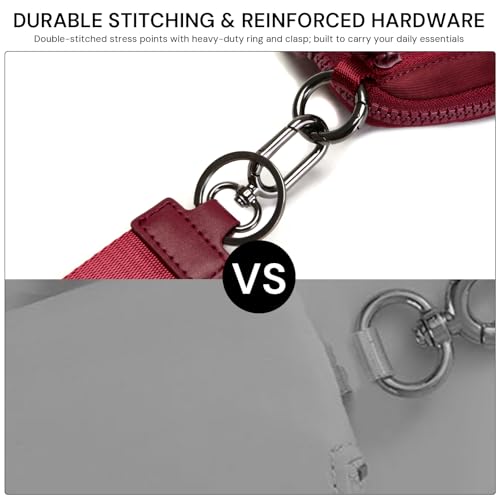 Image of Wristlet Wallet for Women with Clear ID Window, Zip Coin Purse and Keychain | 3 Card Slots, Exterior Zip Pocket, Inner Mesh Pouch, Lipstick Holder, Detachable Wrist Strap, Lightweight Nylon