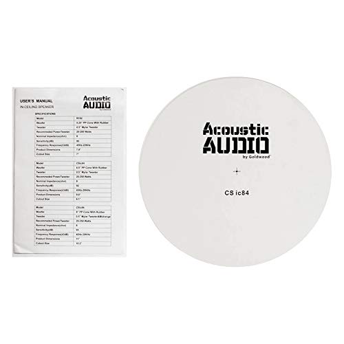Acoustic Audio by Goldwood CSic84 Frameless 8" in Ceiling 5 Speaker Set 3 Way Home Theater Speakers, White, (Model: CSic84-5S) by Acoustic Audio by Goldwood - Image 6