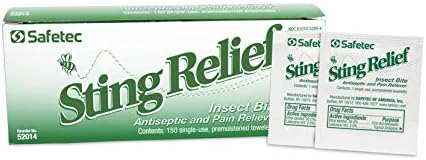 Safetec Sting Relief Wipes, 150 Count Box