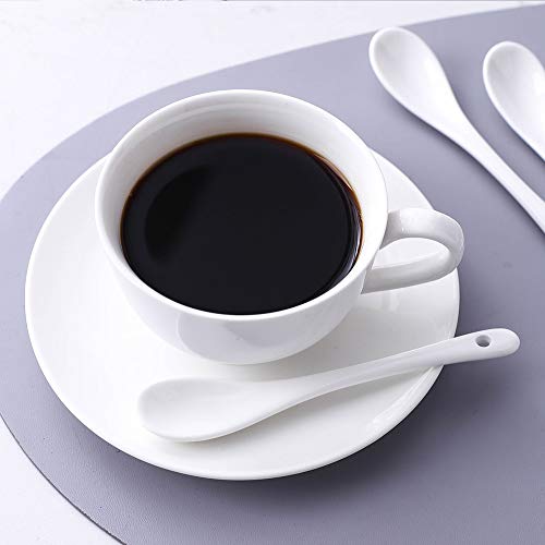 Chin-Chin Jl Pure White 6-Inch Mini Porcelain Coffee Spoons , Teaspoons For Ice Cream, Dessert, Yogurt, Set Of 6 (6 Inch) #TOP4