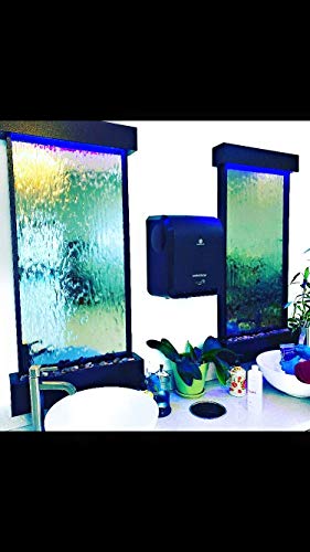 Jersey Home Decor Wall Waterfall XL 46" Tall x 22" Water Fountain, Black Frame, Color Lights Remote Ctrl Jersey Home Decor Wall Waterfall XL 46" Tall x 22" Water Fountain, Black Frame, Color Lights Remote Ctrl