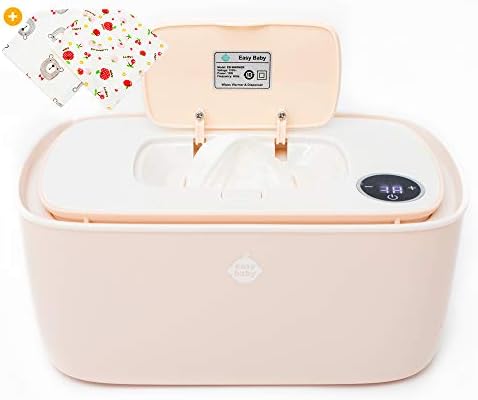EZ Baby Trendy Wipes Warmer Dispenser Holder - Portable, Plugin, Comfortable Diaper Changing Experience - Infant, Newborn, Baby- (Pink)