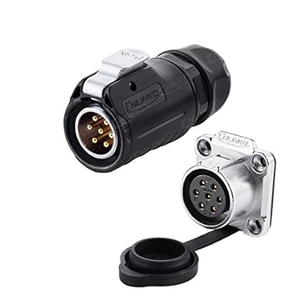 CNLINKO 7-Pin M20 Waterproof Connector Set – Male Plug & Female Socket, IP67, Bayonet Lock, 18-16 AWG