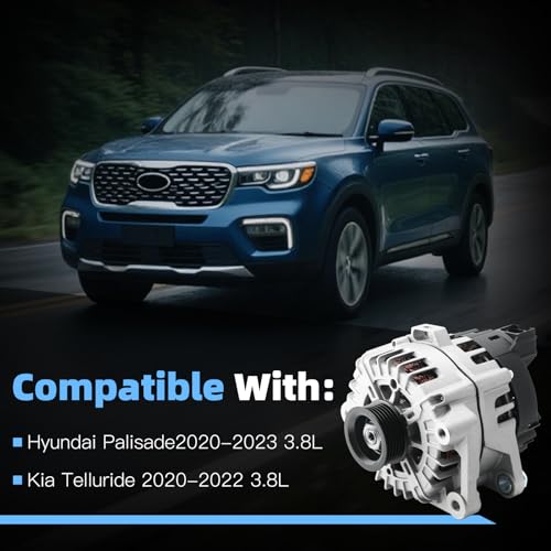 HLBTK Alternator 37300-3L060 180 Amp Fits for Hyundai Palisade 2020-2023 / for Kia Telluride 2020-2022 3.8L Replaces# 2722099 601-10129 by HLBTK - Image 2