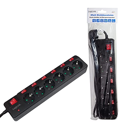 Bases múltiples de 6 salidas AC LogiLink LPS233 interior con cable 1,5m 7