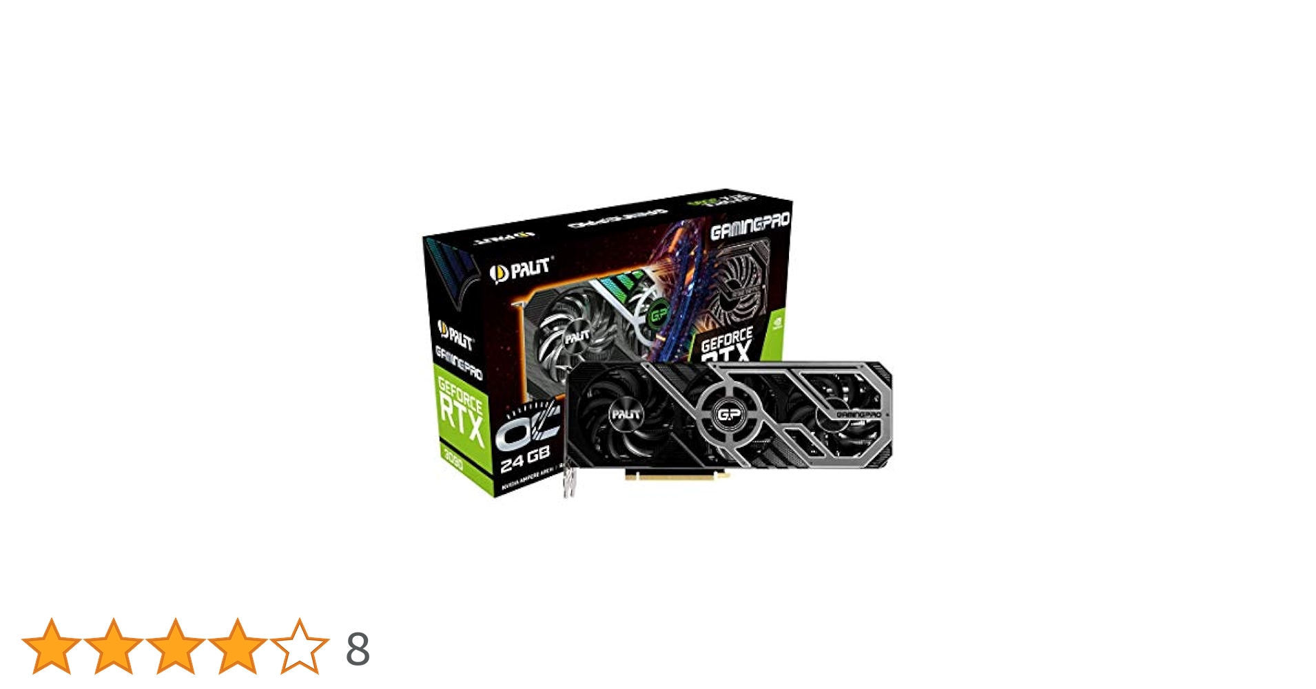 Palit GeForce RTX™︎ 3090 GamingPro 24GB GeForce RTX 3090 GamingPro 24GB Semi-Fanless Graphics Card