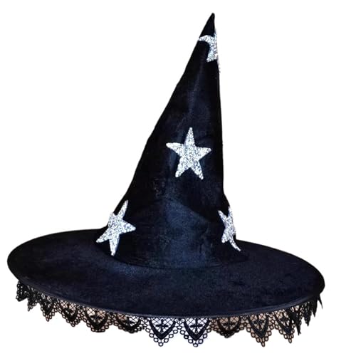 EPIPHQNY Beanie, Kids Halloween Witch Hat with Star Pattern Masquerades Wizard Hat Costume Halloween Carnivals Funny Dress