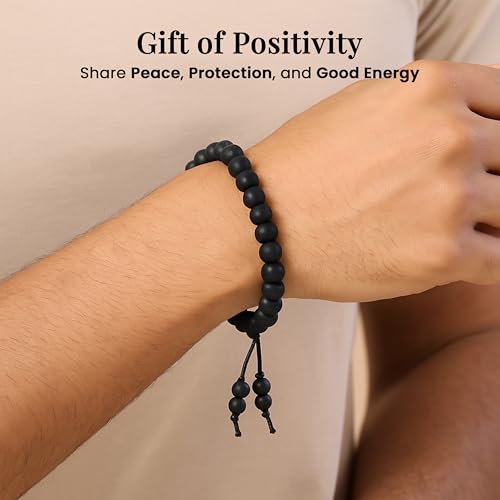 Image of Crocon Karungali Bracelet Original for Men & Women - Certified Natural Unpolished Black Ebony Wood | Karungali Kattai Bracelet | Spiritual Energy Accessory
