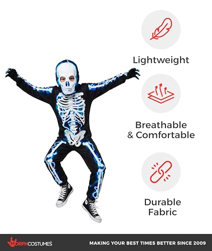 Disfraz de esqueleto para niños talla XL azul miniatura 7