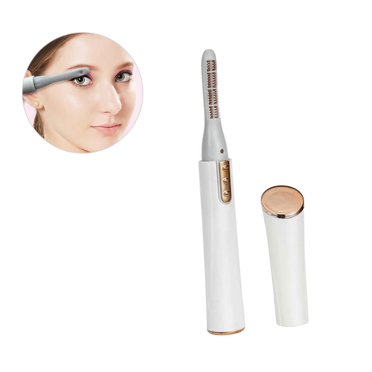 BIUDECO Mini Electric Eyelash Curler Asian Travel Curler Quick Heat for Lashes Pain- Design Portable for Women