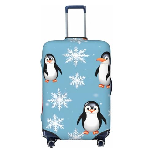 Penguin Balloon Snowflake Print Fashionable Suitcase Cover Personalized Luggage Protector for Travel and Business