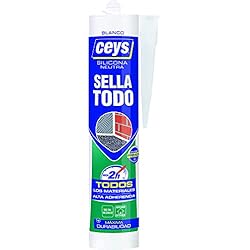 Silicona Para Pegar Fregadero Ceys - Silicona Sellatodo multiusos - Secado xpress - Protección antimoho - Blanco - 280 G