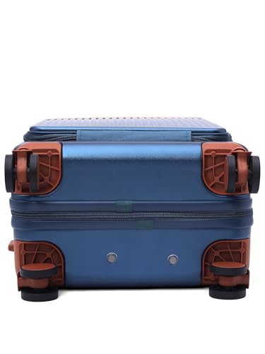 Image of FUR JADEN The Aviator TechPro Set of 2 German Polycarbonate Travel Luggage Cabin Suitcase with USB Port, Laptop Compartment, 8 StealthTech Shock Absorbing Wheels, TSA Lock (Cobalt Navy, Cabin+Medium)