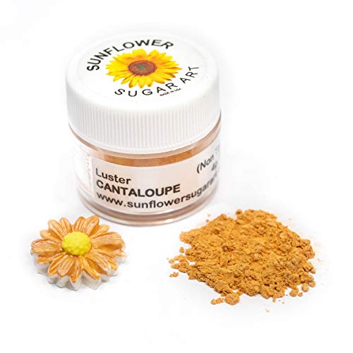 Cantaloupe Edible Luster Dust | Edible Powder & Dust | Food Grade Luster Dust for Decorating, Fondant, Baking | Polvo Matizador | Cakes, Vegan Paint, & Dust | Sunflower Sugar Art