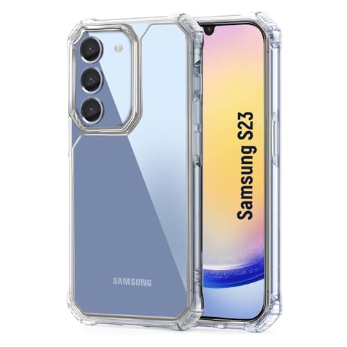 Image of AIBEX Ultra Strong Transparent Back Cover for Samsung Galaxy S23 | Crystal Clear Hard Case | Shockproof Military-Grade Drop Protection | Anti-Yellowing TPU Bumper | Scratch-Resistant PC Back