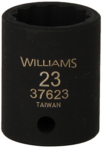 Williams 37623 1/2-Inch Drive 23mm Standard Impact Socket, 12-Point
