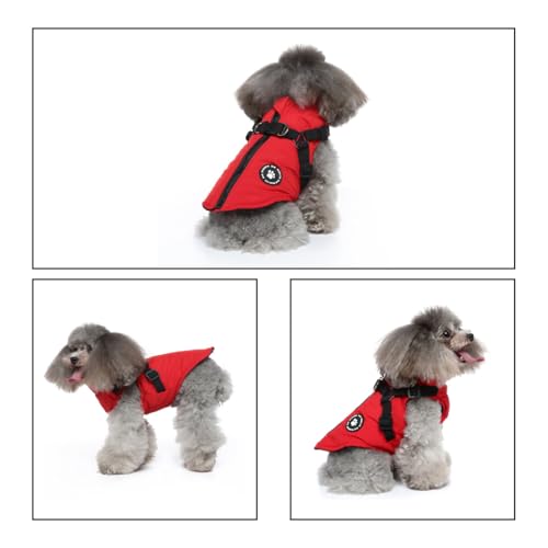Arnés de invierno para mascotas QUXVUIS SG abrigo rojo lavable 8