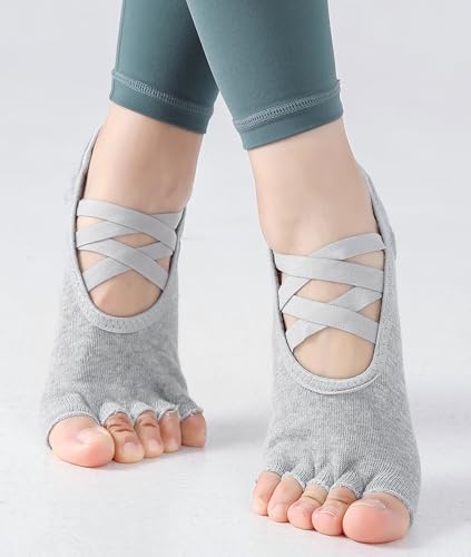 SPENCIAL'S Women Non Slip Yoga Socks With Grips,Cotton Pilates Sports Athletic Dance Short Socks for Girls Ballet Pratice2