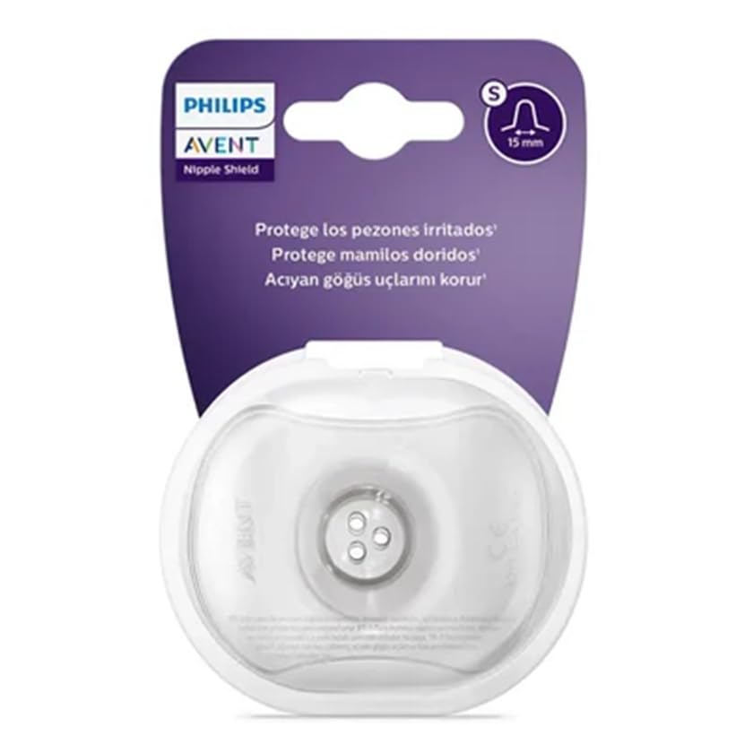 Philips Avent Silicon Nipple Sheild/Nipple Protector | Shaped to Allow Skin Contact | Protect Sore Nipples | SCF153/01 | Small(15mm)-image-19