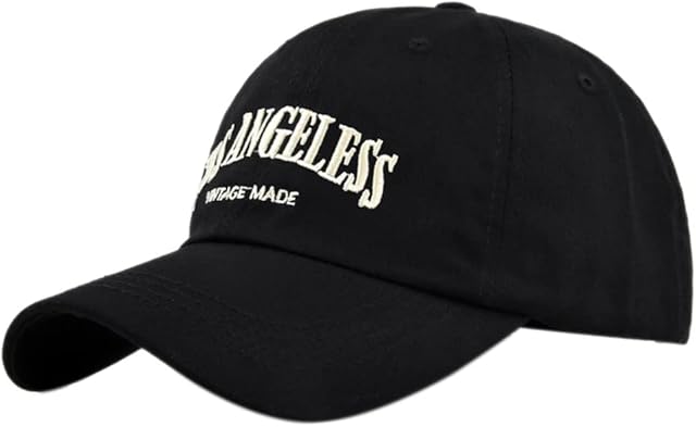 YULOONG Vintage Baseball Cap Embroidery Los Angeles Washed Denim Trucker Cap 100% Cotton Sun Hat for Men Women Adjustable