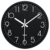 Relogio de Parede Decorativo Grande 30cm Silencioso para Sala Cozinha Escritorio Recepcao (PRETO)