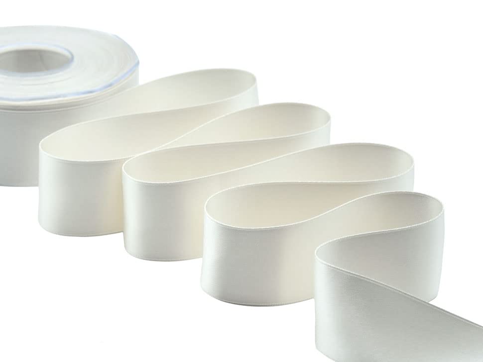 Furlanis - Ruban Satin Double Face, Tissu Italien - Lait, 40 Mm X
