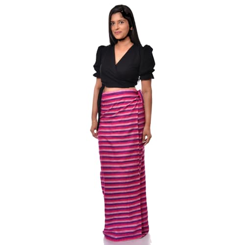 Women's Maxi Wrap Pure Cotton Handloom Lungi, Traditional Style, Multiple Colors