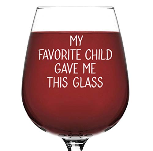 Wittsy Glassware And Gifts My Favorite Child Gave Me This Funny Wine Glass - Best Mom & Dad Gifts From Daughter, Son - Gifts For Mom, Dad From Kids - Gag Birthday Gift For Parents thumb #1