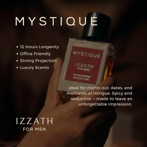 Image of IZZATH Mystique Eau De Parfum (EDP) 50ml | Men's Fragrance with Bergamot, Lavender, Liquor & Moss Notes | Long-Lasting Luxury Perfume