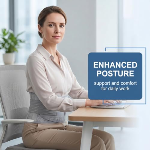 BCZR 1 Pièce Ceinture Soutien Dorsal,Ceinture Abdominale Après l'accouchement,Réglable,Soulage Les Douleurs Dorsales,Pour Quotidien,Bureau,Rééducation Post-partum,L – vue 4