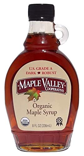 Maple Valley Organic Pure Maple Syrup, Dark & Robust Better Than Pancake Syrup, Use for Coffee or All-Natural Sugar Substitute in Cooking and Baking (8oz Glass Bottle)