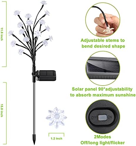KagoLing Solar Lights Outdoor Garden, Solar Garden Lights Waterproof Garden Ornaments Outdoor with Brighter 16LED Solar Flower Lights Solar Decorative Lights Outdoor Christmas Pathway Decorations