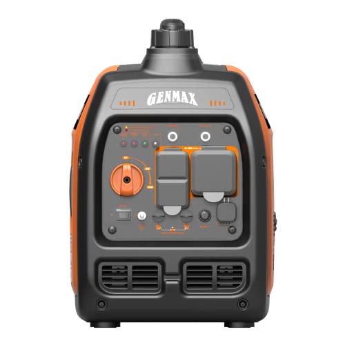 Image of GENMAX Portable Generator,3300W Ultra-Quiet Gas Engine, EPA Compliant, Eco-Mode Feature, Ultra Lightweight for Backup Home Use & Camping (GM3300i)