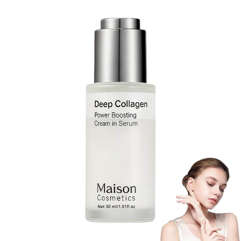 Maison Deep Collagen Serum, Maison Cosmetics Kollagen Serum, Anti-Aging Serum zur Glättung Feiner Linien & Falten, Feuchtigkeit & Straffende Hautpflege, Korean Skincare Serum für Alle Hauttypen (1)