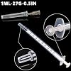 25 Pack 1ml Plastic Syringes with 27Ga 1/2 Inch Individually Wrapped, for Scientific Lab, Liquid Measuring and Dispensing