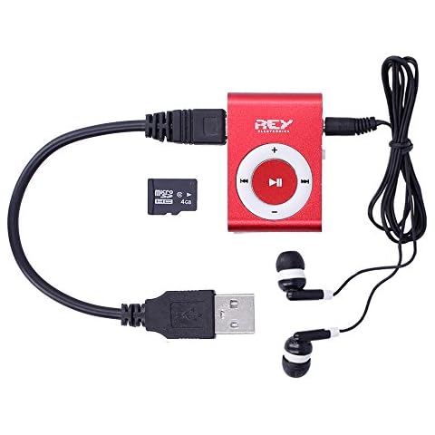 Mini Reproductor MP3 Rosa con Enganche de Clip + Tarjeta de 4Gb Cover
