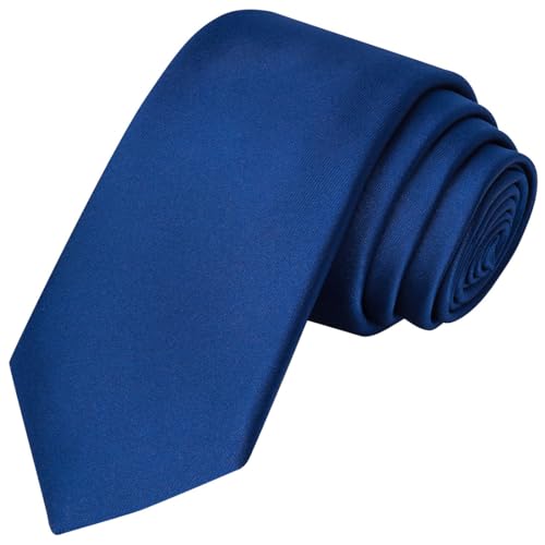 KissTies 2.4'' Skinny Tie Slim Necktie Mens Dressing Ties + Gift Box, Dark Blue, One size