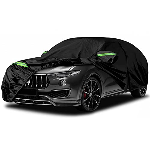 Image of Waterproof Car Covers Replace for 2016-2025 Maserati Levante, 6 Layers All Weather Custom-fit Car Cover with Zipper Door & Windproof Bands for Snow Rain Dust Hail Protection (Levante)