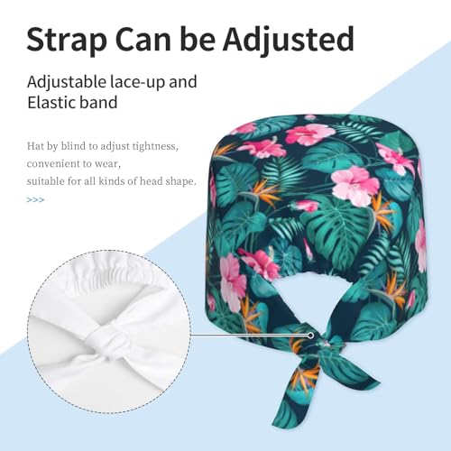 Image of Adjustable Working Cap Breathable Unisex Women Men Elastic Bandage Tie Back Hats Scrub Nursing Doctor Surgeon Cap