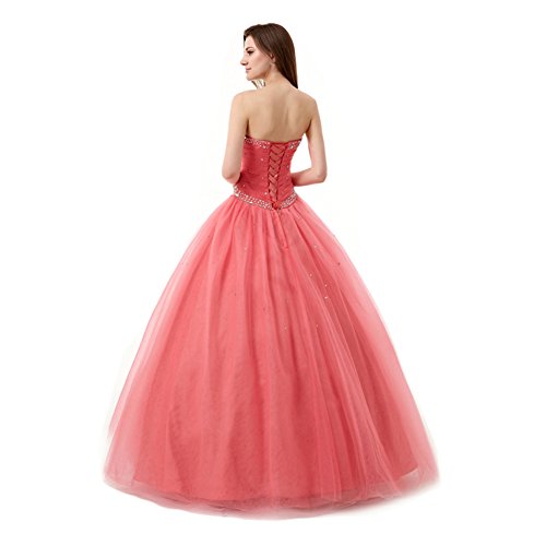 Engerla Women's Ball Gown Quinceanera Dresses Prom Wedding Party Gown Coral Us4 #TOP1