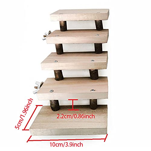 TeTupGa Natural Wooden Hamster Pet Cage Bird Platform Parrot Toy Climbing 5 Layers stair Ladder Accessories Bridge Springboard Training Tool - Image 6
