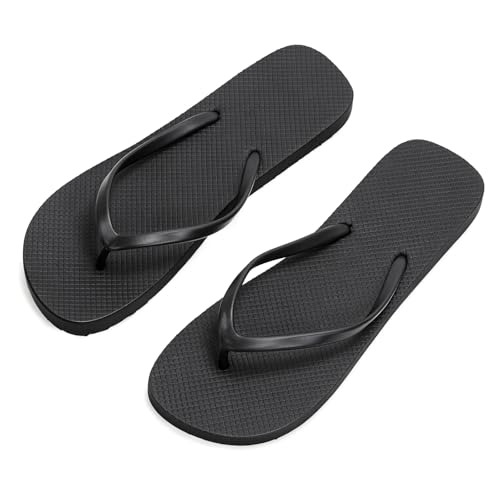 Image of Bafiwu Unisex Flip Flops, Beach Flatform Rubber Flip Flop, Slip-Resistant Flat Flipflops for Women Men Shower Swimming Pool