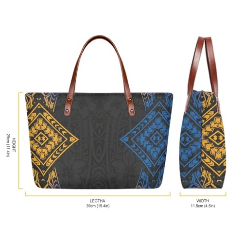 Bolso Tote grande capacidad tribal polinesio miniatura 4