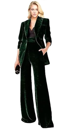 Velvet Womens Pant Suit Double Breasted Women Formal Tuxedos Business Suits for Work Christmas Outfit