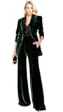 Velvet Womens Pant Suit Double Breasted Women Formal Tuxedos Business Suits for Work Christmas Outfit