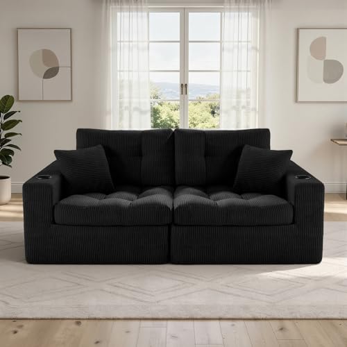 Luxanimarion 80" Boneless Loveseat Sofa, Cloud Couch with Layered Cushion,...