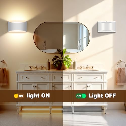 Image of 2 Pack Modern LED Wall Sconce Hardwired Indoor Wall Lights Up and Down Wall Mount Light Fixture for Living Room Bedroom Corridor Hallway Conservatory Warm White 3000K(with G9 Bulbs)