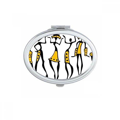 Miroir portable afrique primitive petit miroir main ovale