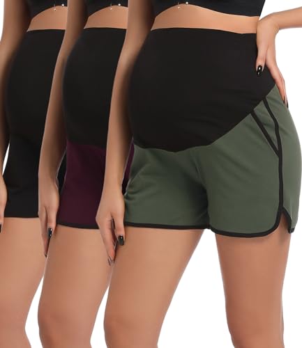 SUIEK - SUIEK 3-Pack Cotton Maternity Shorts - Comfortable Pregnancy Lounge, Sleep Wear, and Pajamas - Best Deal on Amazon